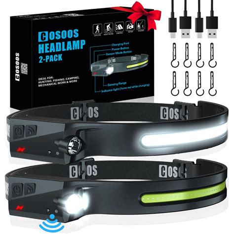 cosoos headlamp|COSOOS LED Headlamp Rechargeable, Bright Head .